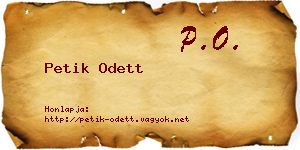 Petik Odett névjegykártya